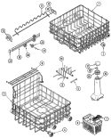 TRACK & RACK ASSEMBLY Diagram and Parts List for DWU7560AAM  Maytag Dishwasher