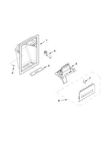 Dispenser Parts Diagram and Parts List for MSF21D4MDE02  Maytag Refrigerator
