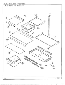Shelves/accessories Diagram and Parts List for HMG211470  Admiral Refrigerator