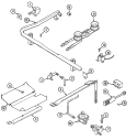 GAS CONTROLS Diagram and Parts List for 3422PVW  Magic Chef Range