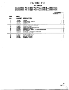 Ice Maker Page 2 Diagram and Parts List for SQD25MB3  Amana Refrigerator