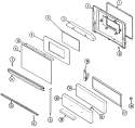 DOOR / DRAWER Diagram and Parts List for 31211XAW  Magic Chef Range