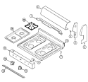 CONTROL PANEL / TOP ASSEMBLY Diagram and Parts List for 31203KAA  Magic Chef Range