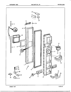 Freezer Door Diagram and Parts List for 24472A  Admiral Refrigerator