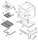 OVEN / BASE Diagram and Parts List for 3822KVA-D  Magic Chef Range