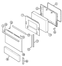 DOOR / DRAWER Diagram and Parts List for 3822KVA-D  Magic Chef Range