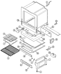 OVEN / BASE Diagram and Parts List for CRG9700CGE  Maytag Range