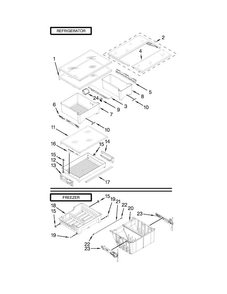 Shelf Parts Diagram and Parts List for MFB2055YEB00  Maytag Refrigerator