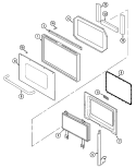 DOOR Diagram and Parts List for CWE6800ACE  Maytag Wall Oven