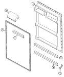FRESH FOOD INNER DOOR Diagram and Parts List for GT15A6A  Admiral Refrigerator