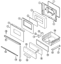 DOOR / DRAWER Diagram and Parts List for 3167XYA  Magic Chef Range