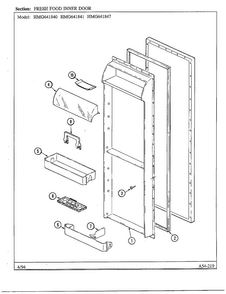 Fresh Food Inner Door Diagram and Parts List for 641841  Admiral Refrigerator