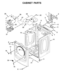 Cabinet Parts Diagram and Parts List for MED6630HC1  Maytag Dryer