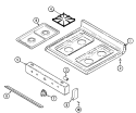TOP ASSEMBLY Diagram and Parts List for CRG7700CAW  Maytag Range