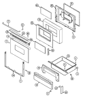 DOOR / DRAWER Diagram and Parts List for SCG20200B  Jenn-Air Range