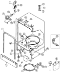 TUB Diagram and Parts List for DU2000V-C  Magic Chef Dishwasher