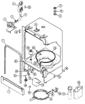TUB Diagram and Parts List for DU2100B  Magic Chef Dishwasher