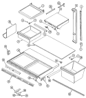 Part Location Diagram of 67464-2 Whirlpool Bracket, center rolle