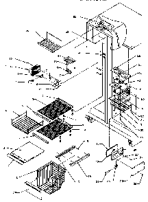 Freezer Shelving And Refrigerator Light Diagram and Parts List for SPD25QA3W-P1181321WW  Amana Refrigerator