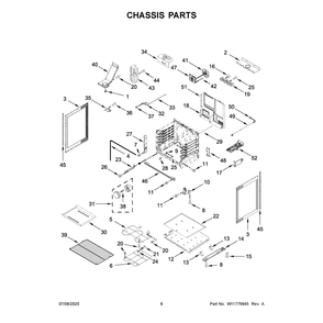 Chassis Parts Diagram and Parts List for YMFES7030SZ0  Maytag Range