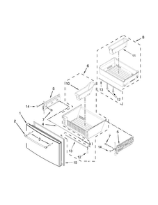 Freezer Door Parts Diagram and Parts List for MFX2876DRH01  Maytag Refrigerator