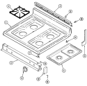 TOP ASSEMBLY Diagram and Parts List for 3488WVS  Magic Chef Range