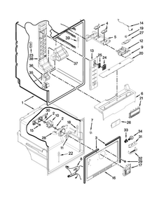 Liner Parts Diagram and Parts List for MFB2055YEB01  Maytag Refrigerator