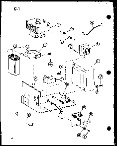 Magnetron/transformer/capacitor Diagram and Parts List for RO-1010 P75992-2M Amana Microwave