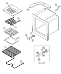OVEN Diagram and Parts List for W132W  Jenn-Air Wall Oven