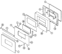 DOOR Diagram and Parts List for W132W  Jenn-Air Wall Oven