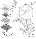 OVEN / BASE Diagram and Parts List for 3888WVS  Magic Chef Range