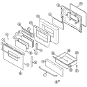 DOOR / DRAWER Diagram and Parts List for 3888WVS  Magic Chef Range