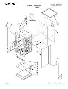 Oven Parts Diagram and Parts List for CWE5100ACB10  Maytag Wall Oven
