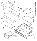 SHELVES & ACCESSORIES Diagram and Parts List for 8ET15GKXJT  Maytag Refrigerator