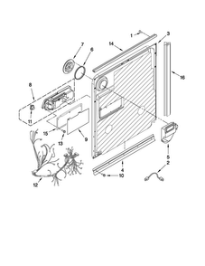 Door Parts Diagram and Parts List for MDB7749AWW0  Maytag Dishwasher