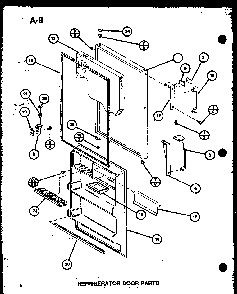 Refrigerator Door Parts Diagram and Parts List for TM16G-P75535-7W  Amana Refrigerator
