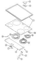 TOP ASSEMBLY Diagram and Parts List for SCE70600B  Jenn-Air Range