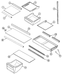 SHELVES & ACCESSORIES Diagram and Parts List for CT19A6FA  Crosley Refrigerator