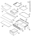 SHELVES & ACCESSORIES Diagram and Parts List for CTB1924ARB  Magic Chef Refrigerator
