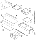 SHELVES & ACCESSORIES Diagram and Parts List for GT1914PXFQ  Crosley Refrigerator