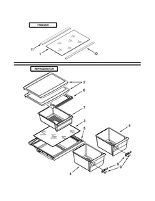Shelf Parts Diagram and Parts List for M8RXCGFXS04  Maytag Refrigerator