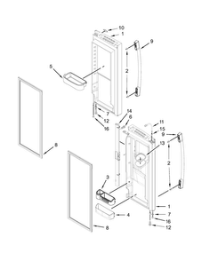 Refrigerator Door Parts Diagram and Parts List for AFI2539ERM01  Amana Refrigerator