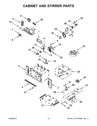 Cabinet And Stirrer Parts Diagram and Parts List for JMW3430IL02  Maytag Microwave Oven Combo