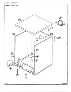 Cabinet Diagram and Parts List for 8741A71  Norge Dryer