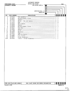 Tub Page 2 Diagram and Parts List for 6416A REV A Norge Washer