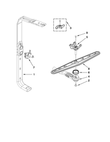 Upper Wash And Rinse Parts Diagram and Parts List for MDB6769AWQ2  Maytag Dishwasher