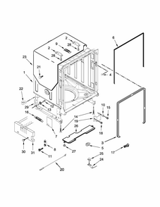 Tub And Frame Parts Diagram and Parts List for MDB6949SDM0  Maytag Dishwasher
