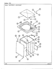 Top Diagram and Parts List for 6750A87  Norge Washer