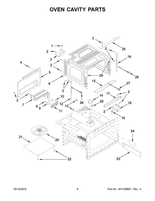 Oven Cavity Parts Diagram and Parts List for JMDFS24HM01  Maytag Microwave