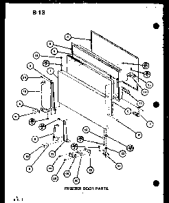 Freezer Door Parts Diagram and Parts List for TC20C-P76512-11W  Amana Refrigerator